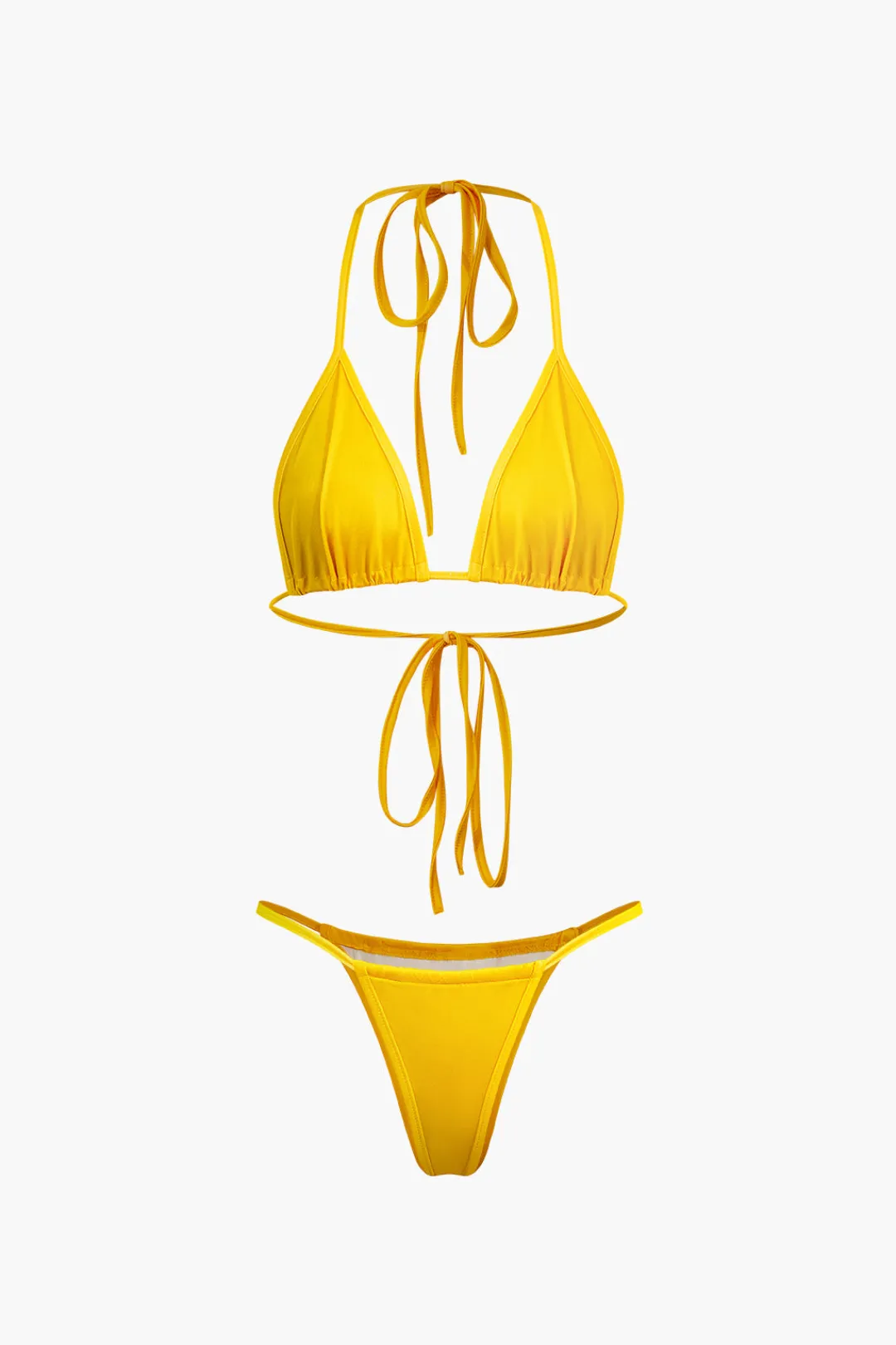 MICAS Vacation Sets|Swimwear-Halter Wrap Cover Up Three-Piece Bikini Set MULTICOLOR