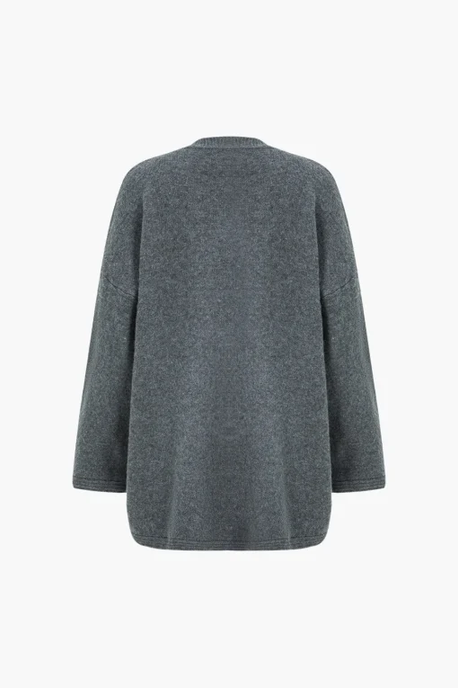 MICAS Outerwear|Outerwear-Knit Button Cardigan GRAY