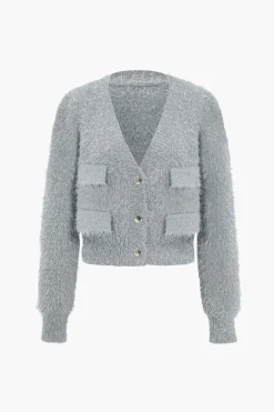 MICAS Outerwear|Outerwear-Knit Button Pocket Sweater Cardigan