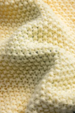 MICAS Knitwear|Knit Tops-Knit Patchwork Round Neck Long-Sleeve Top CREAM YELLOW