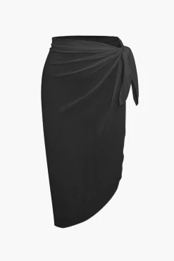 MICAS Swimwear-Knot Split Sheer Cover Up