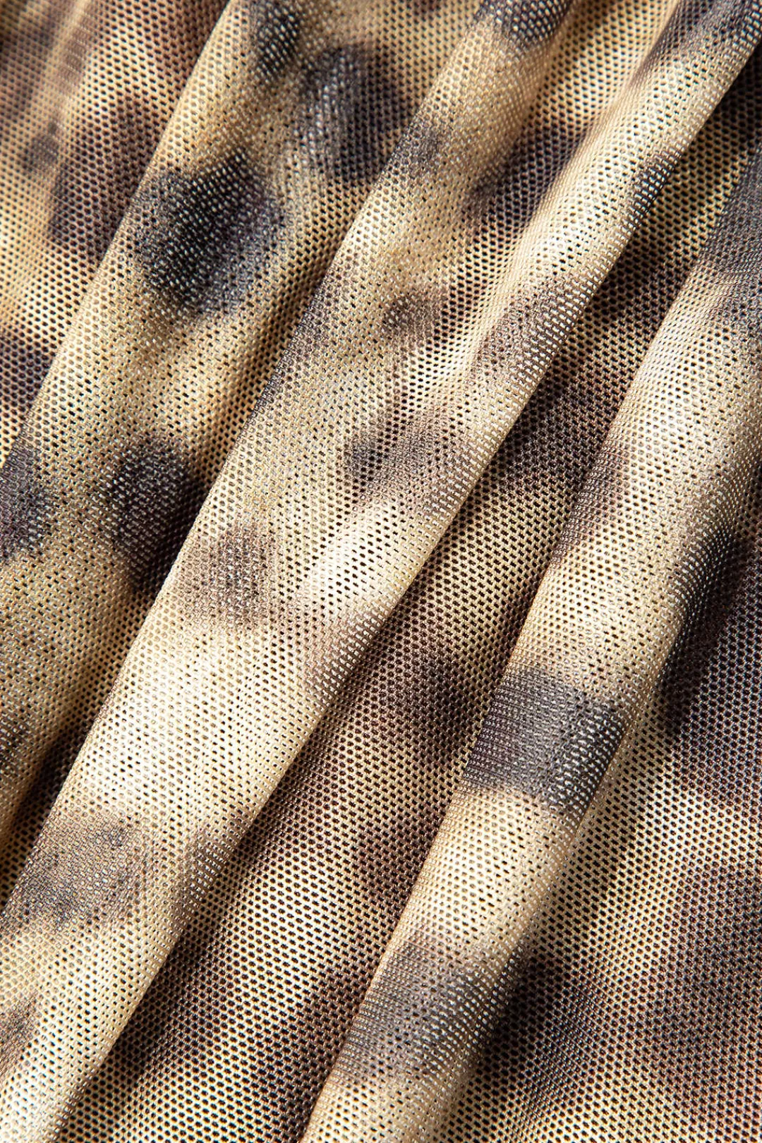 MICAS Tube Tops-Leopard Print Mesh Halter Tube Top Contrast Color