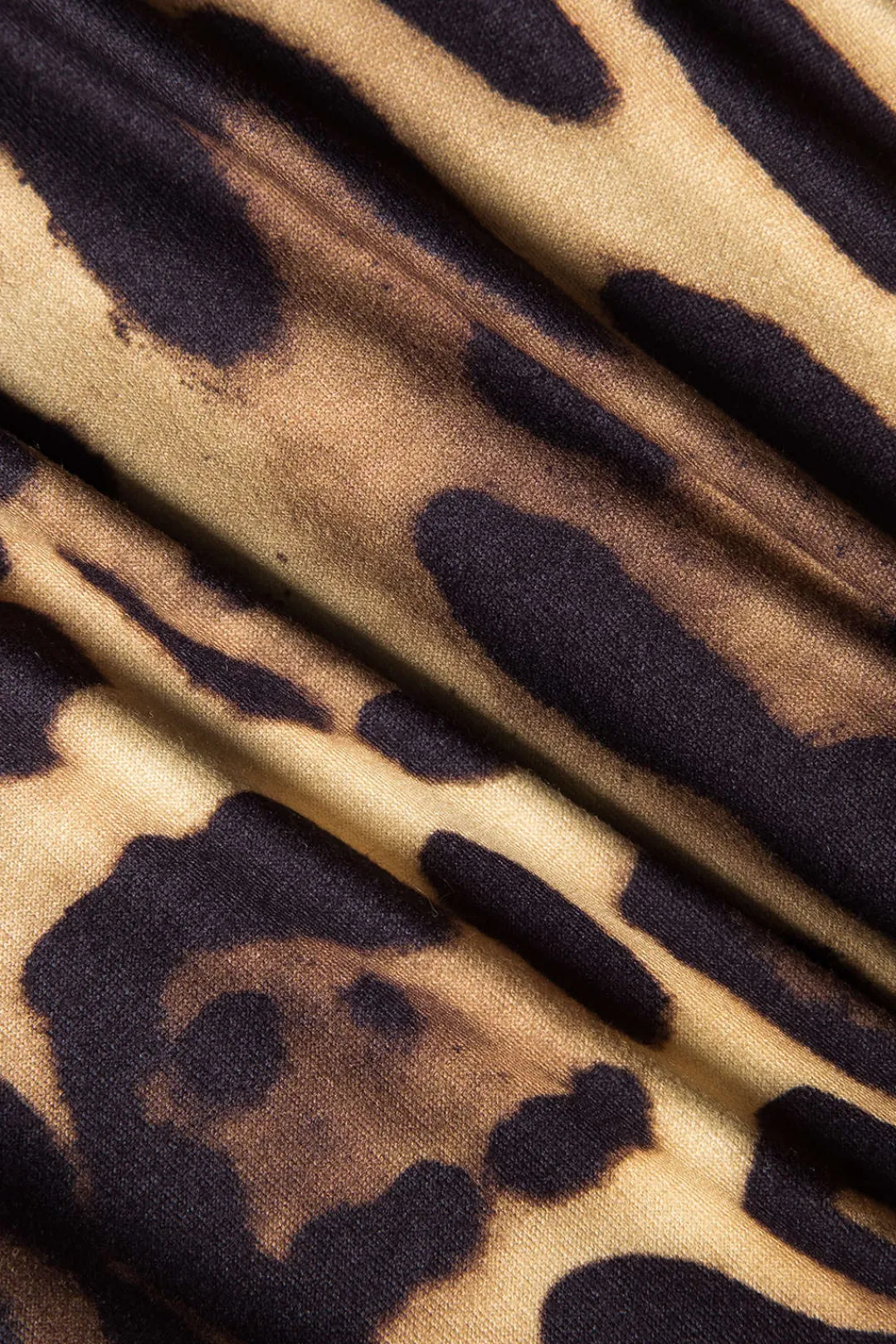 MICAS Bodysuits-Leopard Print Off Shoulder Long Sleeve Bodysuit Contrast Color