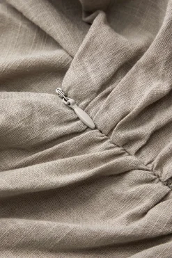 MICAS Tank Tops & Cami-Linen Ruched One Shoulder Tank Top BEIGE