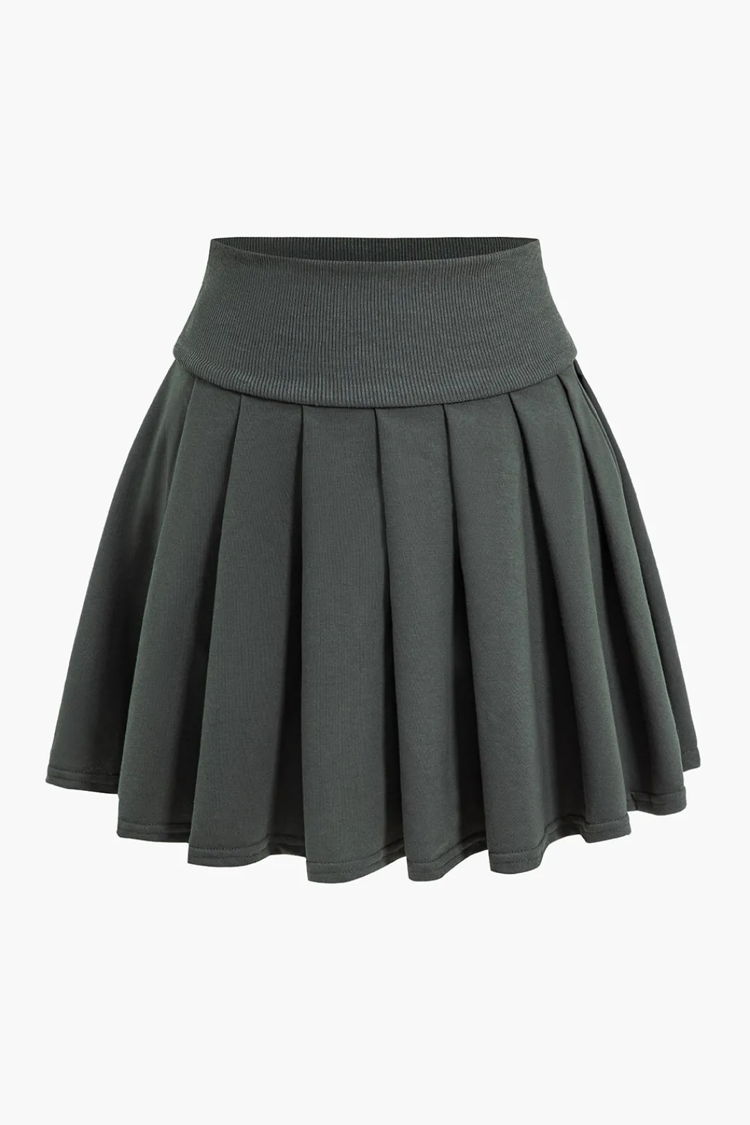 MICAS Skirt Sets-Long Sleeve Top And Pleated Skirt Set DARK GRAY