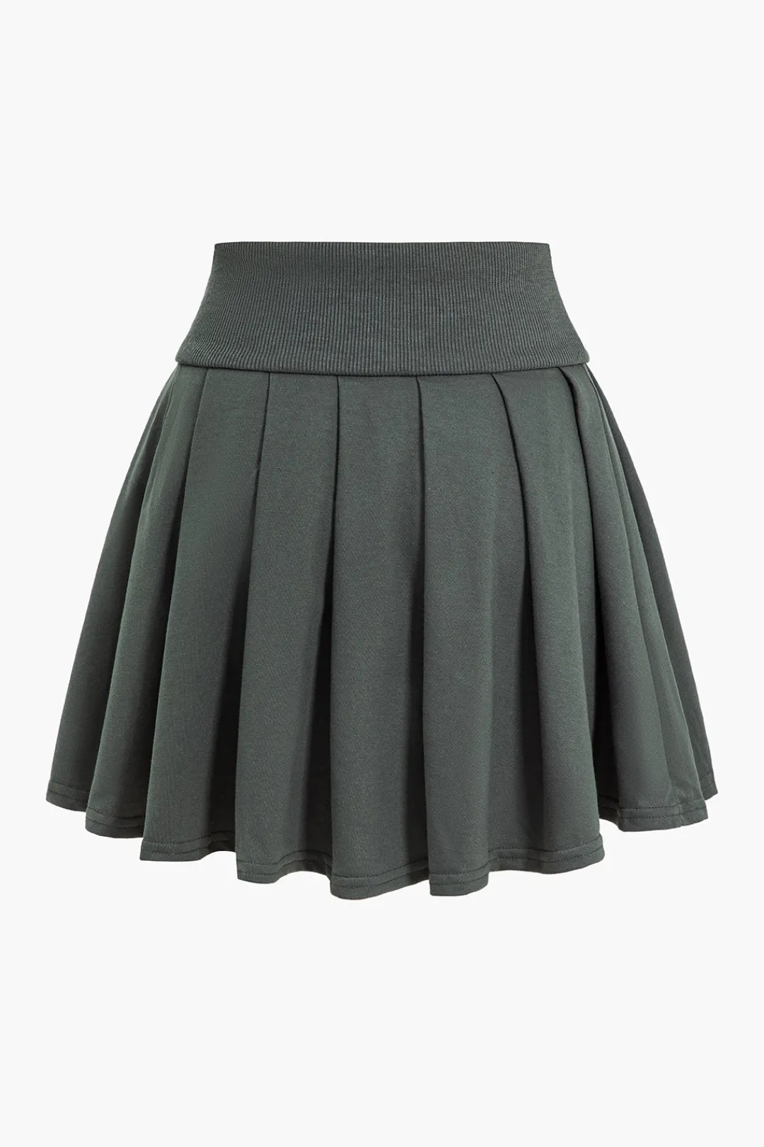 MICAS Skirt Sets-Long Sleeve Top And Pleated Skirt Set DARK GRAY