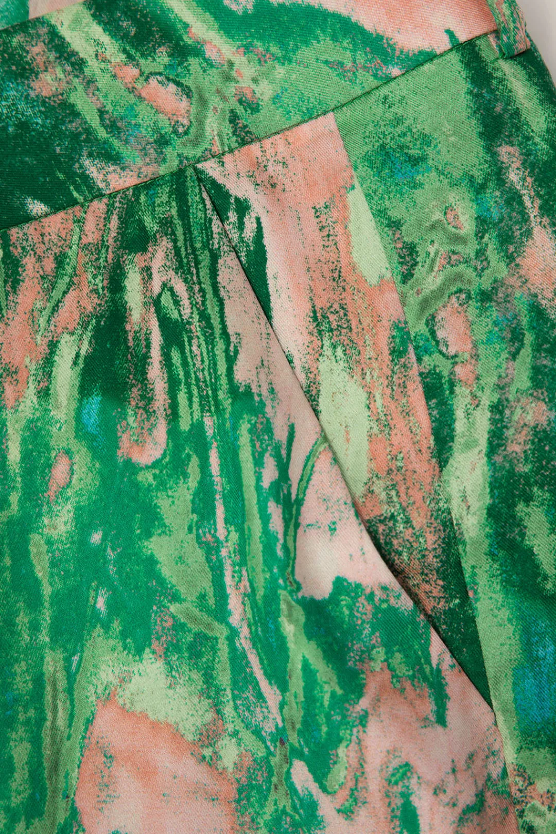 MICAS Pants-Marble Print High Waisted Full-length Straight Leg Pants