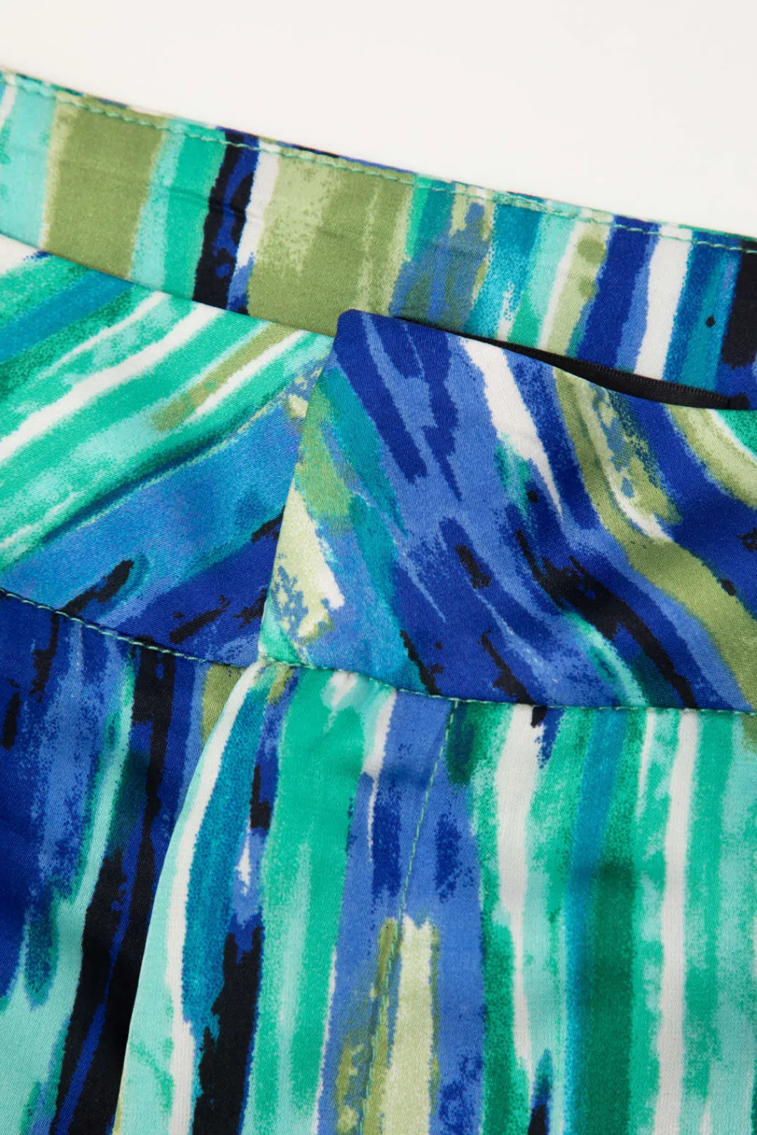 MICAS Pants-Marble Print High Waisted Full-length Straight Leg Pants