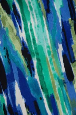 MICAS Pants-Marble Print High Waisted Full-length Straight Leg Pants