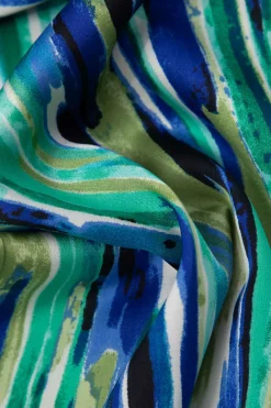 MICAS Pants-Marble Print High Waisted Full-length Straight Leg Pants