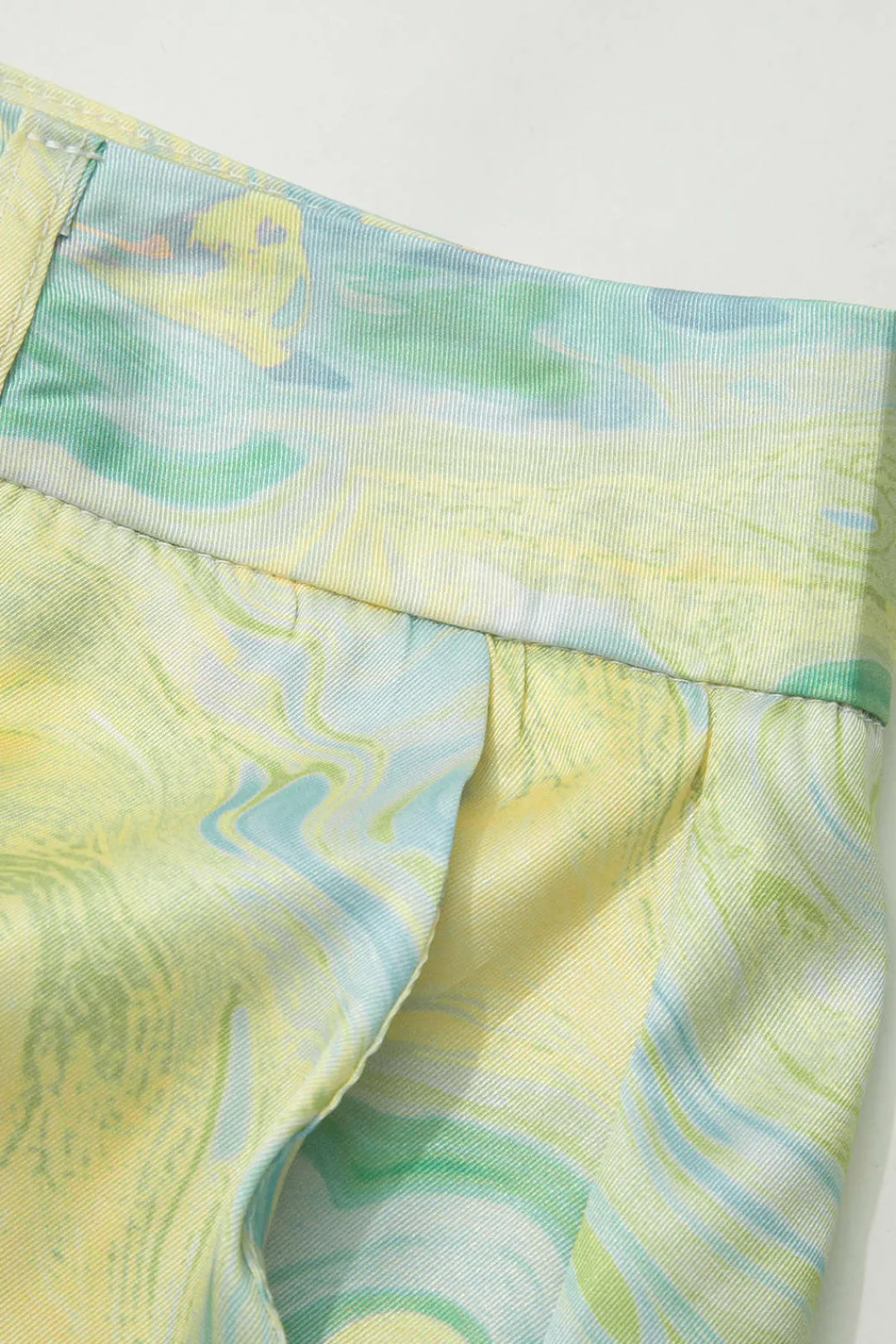 MICAS Pants-Marble Print High Waisted Full-length Straight Leg Pants