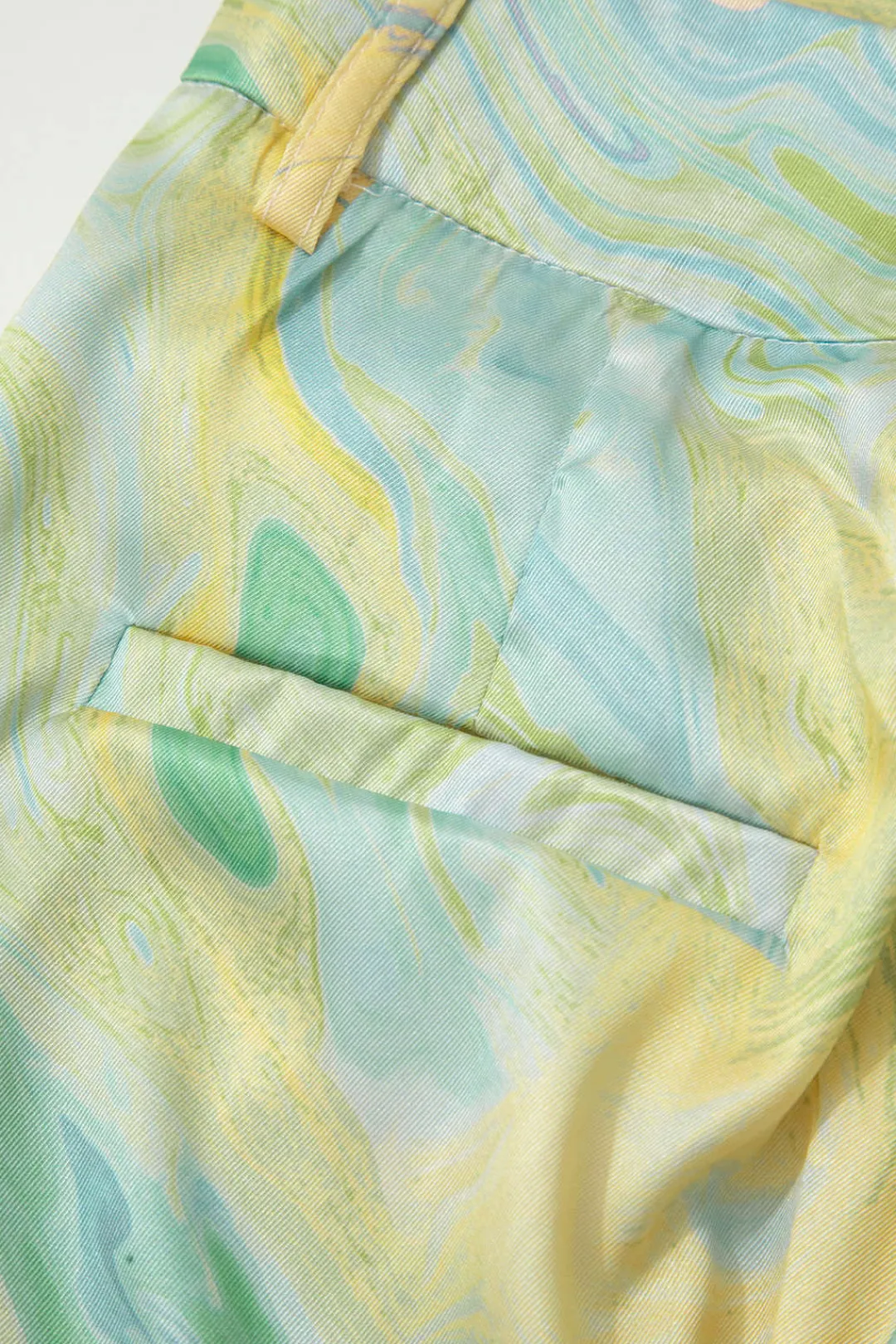 MICAS Pants-Marble Print High Waisted Full-length Straight Leg Pants