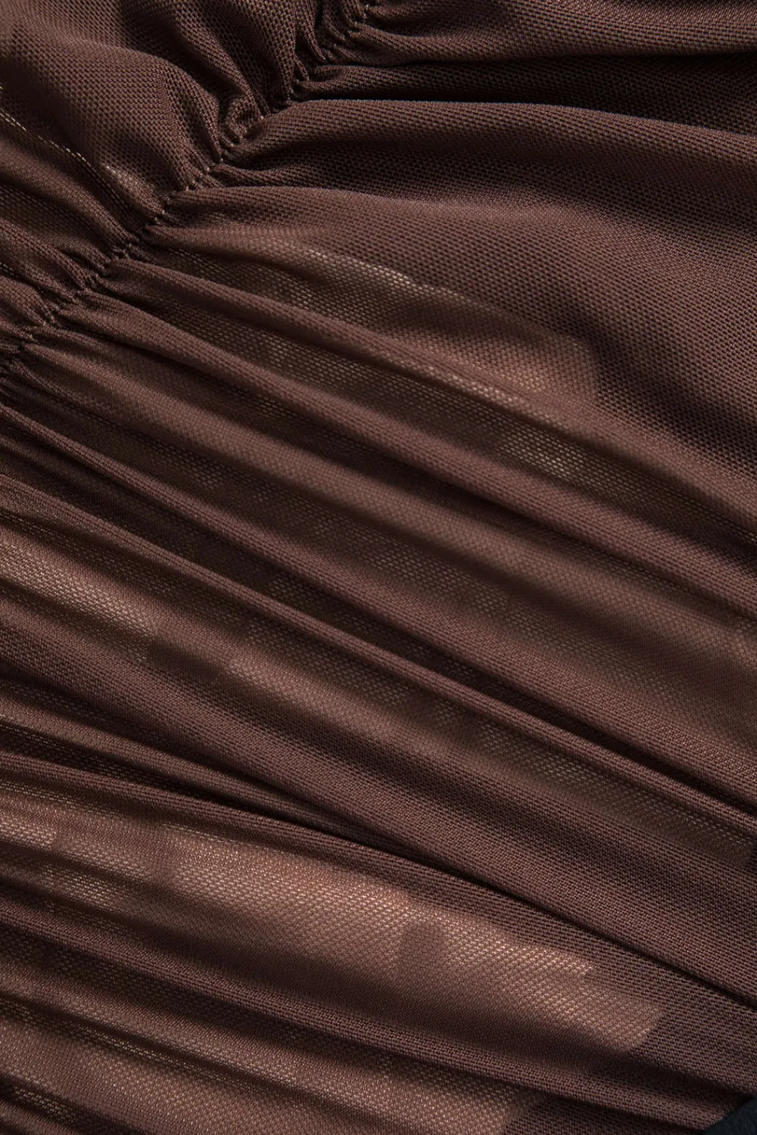 MICAS Long Sleeve Dresses|Mini Dresses-Mesh Backless Long Sleeve Mini Dress BROWN