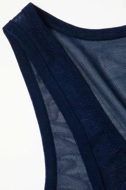 MICAS Maxi Dresses-Mesh Square Neck Sleeveless Maxi Dress ROYAL