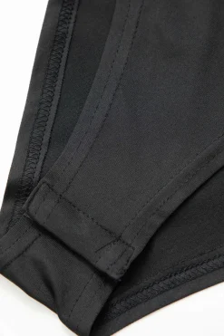 MICAS Long Sleeve Tops|Long Sleeves Tops-Mock Neck Faux Leather Paneled Long Sleeve Bodysuit