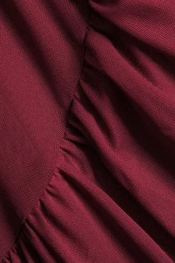 MICAS Maxi Dresses-Multilayer Ruffle Slip Maxi Dress BURGUNDY