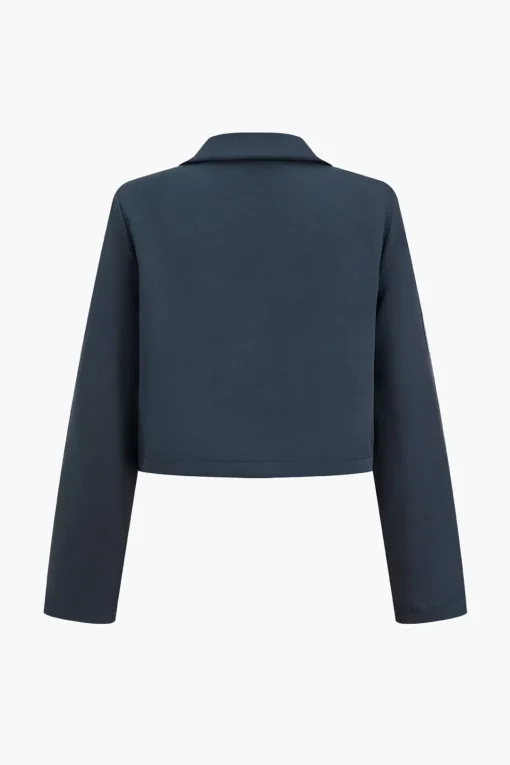 MICAS Blazers|Pant Sets-Notched Lapel Blazer And High Waist Trousers Set DARK GRAY