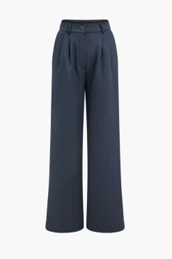 MICAS Blazers|Pant Sets-Notched Lapel Blazer And High Waist Trousers Set DARK GRAY