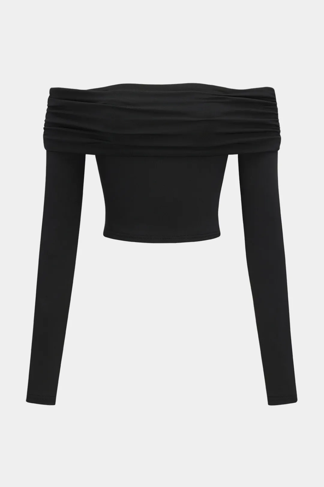 MICAS Skirt Sets-Off Shoulder Long Sleeve Top And Skirt Set BLACK