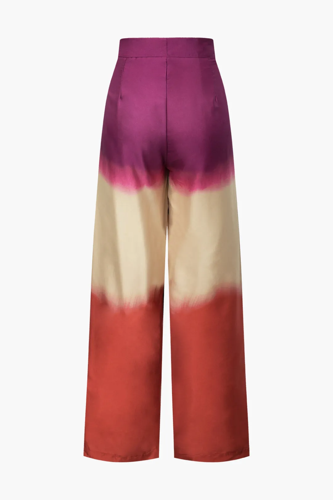 MICAS Pants-Ombre High Waisted Satin Straight Leg Pants MULTICOLOR