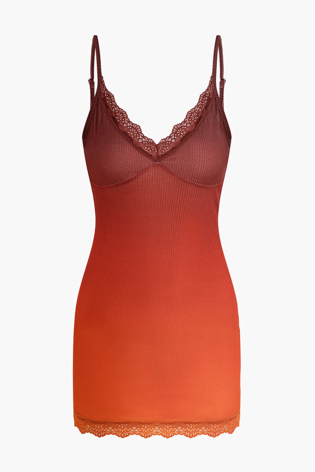 MICAS Mini Dresses-Ombre Lace Trim Mini Dress MULTICOLOR