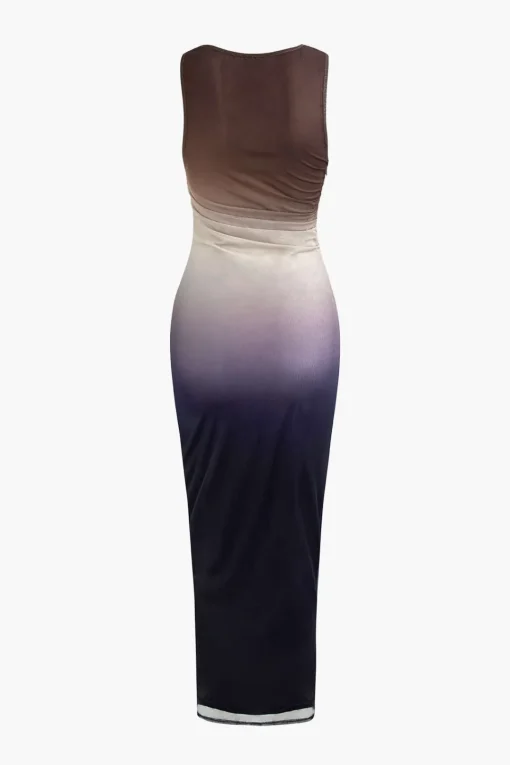 MICAS Midi Dresses-Ombre Mesh Sleeveless Midi Dress