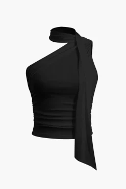 MICAS Tank Tops & Cami-One-shoulder Tank Top With Scarf