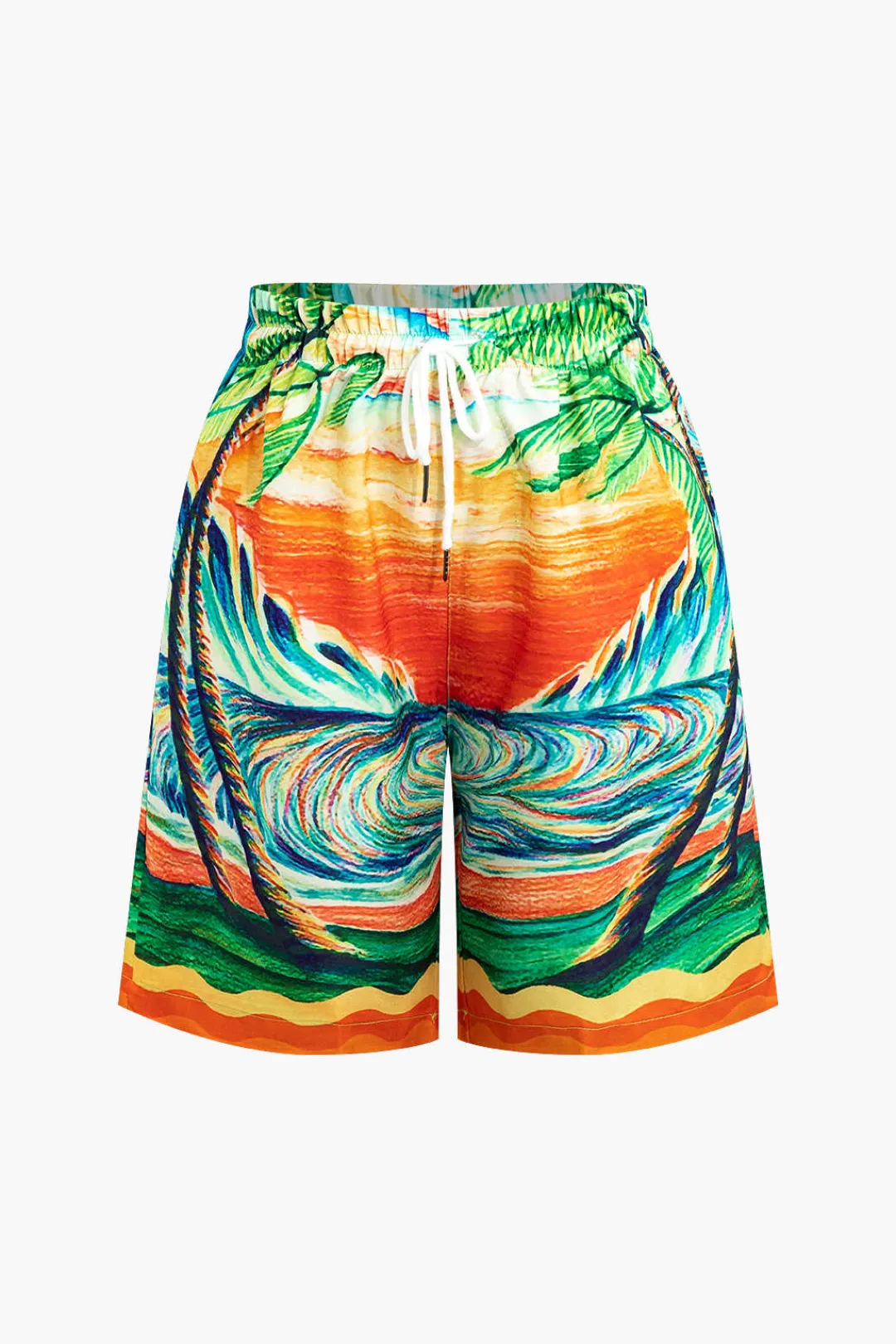 MICAS Short Sets-Palm Tree Print Shorts Set MULTICOLOR