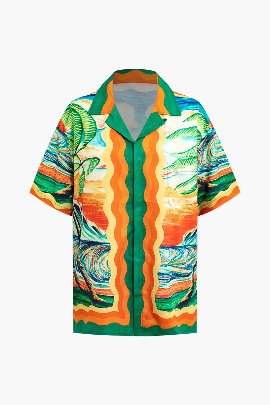 MICAS Short Sets-Palm Tree Print Shorts Set MULTICOLOR