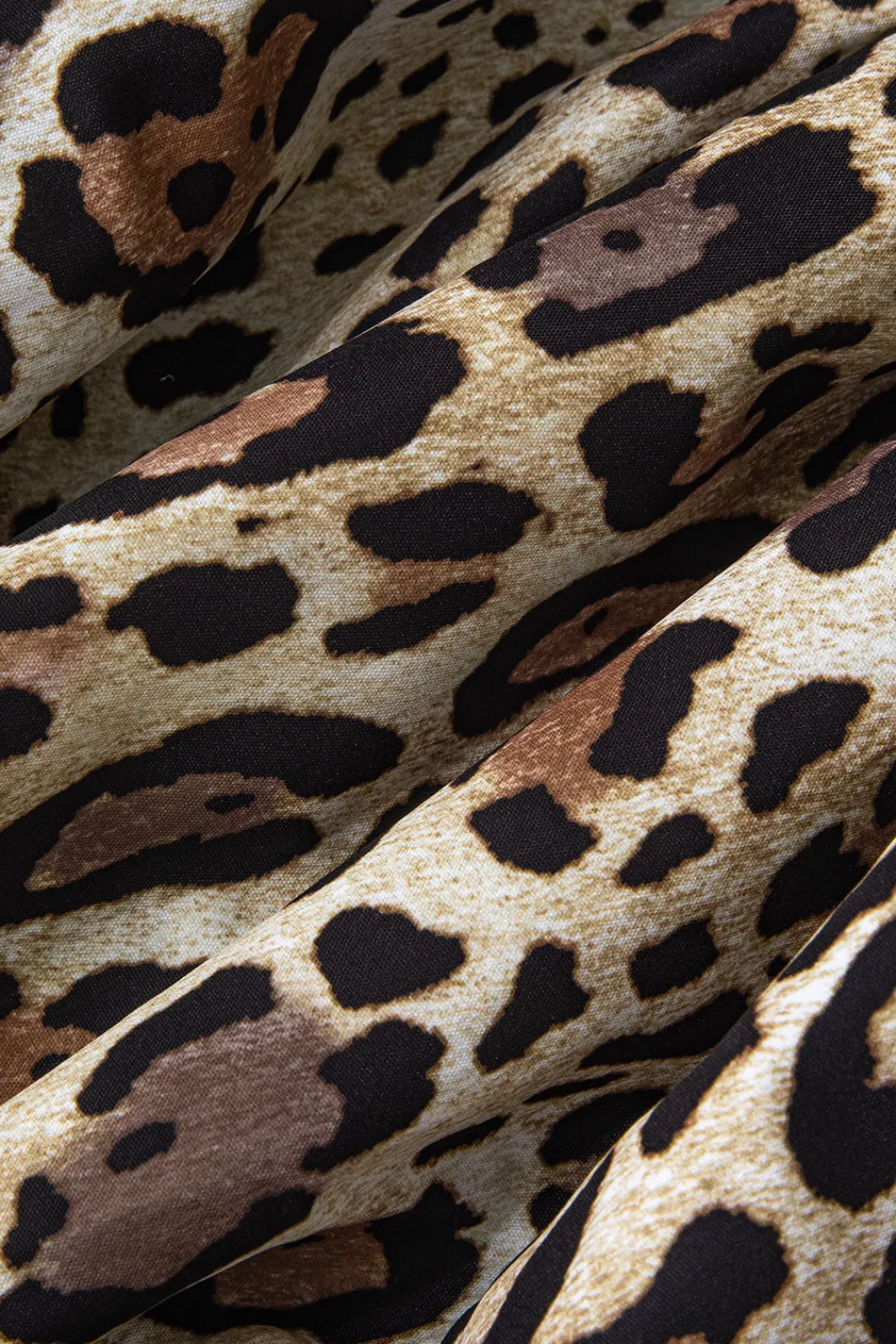 MICAS Mini Dresses-Patchwork Leopard Print Puffy Strapless Mini Dress Contrast Color