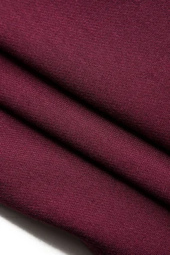 MICAS Outerwear|Blazers-Patchwork Long-Sleeve Notched Lapel Blazer BURGUNDY