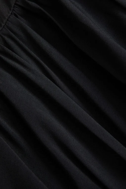 MICAS Skirts-Pleated Button Puff Mini Skirt BLACK