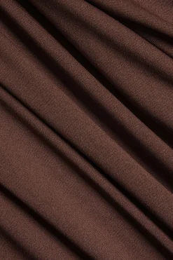 MICAS Long Sleeve Dresses|Mini Dresses-Ruched One Shoulder Long Sleeve Mini Dress BROWN