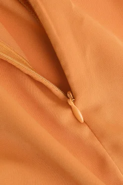 MICAS Pants-Ruffle Trim Slit Wide Leg Pants ORANGE