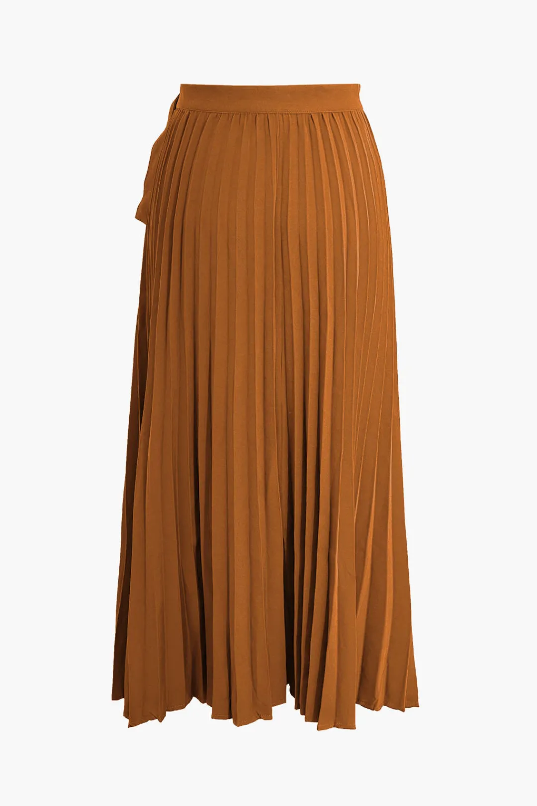 MICAS Skirts-Solid Asymmetrical Pleated Skirt