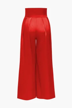 MICAS Pant Sets|Vacation Sets-Solid Crossed Backless Top And Wide Leg Trousers Set GREEN
