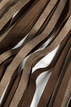 MICAS Skirts-Solid Fringe Skirt TAN