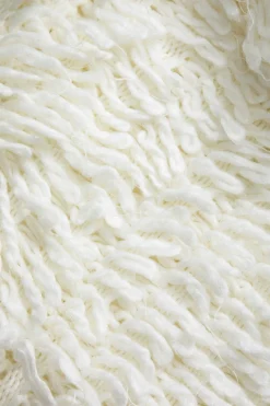 MICAS Skirts-Solid Fringe Sweater Skirt IVORY