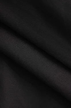 MICAS Mini Dresses-Solid Halter V-neck Ruched Mini Dress BLACK