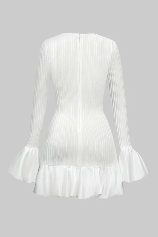 MICAS Long Sleeve Dresses|Mini Dresses-Solid Puff Bell Sleeve Mini Dress