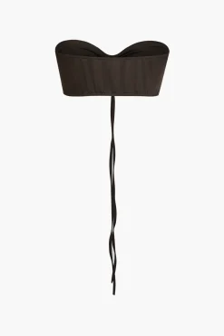 MICAS Skirt Sets-Solid Ruched Drawstring Tie-Up Skirt Set BROWN