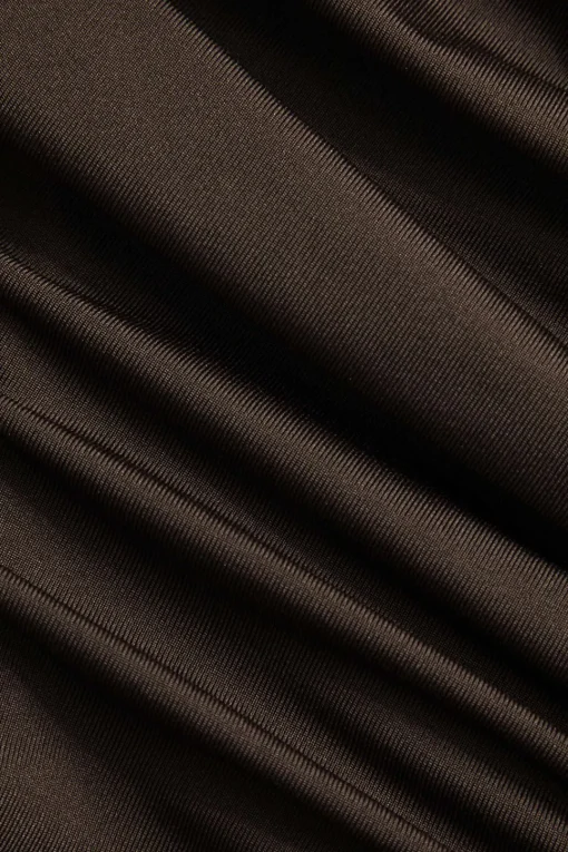 MICAS Skirt Sets-Solid Ruched Drawstring Tie-Up Skirt Set BROWN
