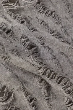 MICAS T-Shirts-Star Decor Destroyed Tank Top LIGHT GRAY