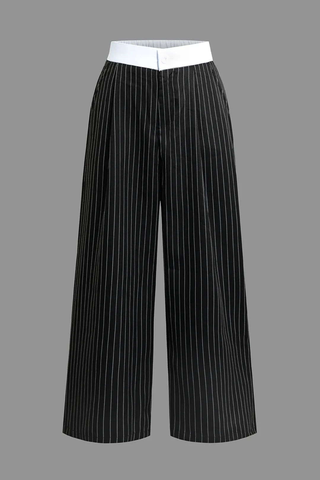 MICAS Pants-Stripe Print Low Waist Trousers Contrast Color