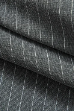 MICAS Pants-Stripes Print High Waist Trousers GRAY