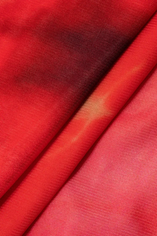 MICAS Skirt Sets|Vacation Sets-Tie Dye Asymmetrical Tube Top And Mini Skirt Set RED