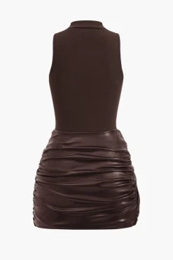 MICAS Mini Dresses-Tie Front Sleeveless Mini Dress