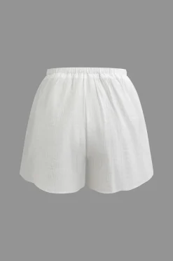 MICAS Short Sets-Tie Wrap Top and Shorts Set WHITE