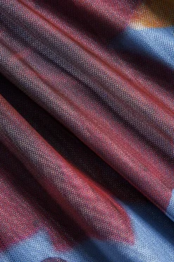 MICAS Maxi Dresses-Tropical Floral Print Mesh Backless Maxi Dress MULTICOLOR