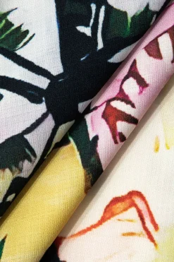 MICAS Blouses & Shirts-Tropical Print Tie Front Crop Shirt MULTICOLOR
